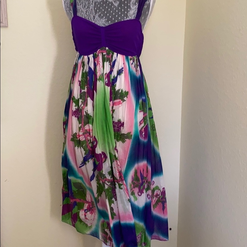 Jean Paul Gaultier Vintage purple parrot maxi